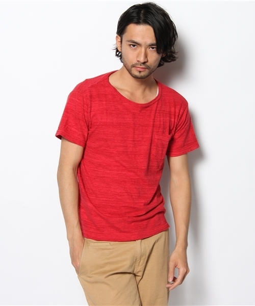 Denime(ドゥニーム)の「HEATHER COLOR C/N POCKET TEE(Tシャツ/カットソー・メンズ・イエロー/ブルー/レッド・SMALL/LARGE/MEDIUM)」の3枚目の写真