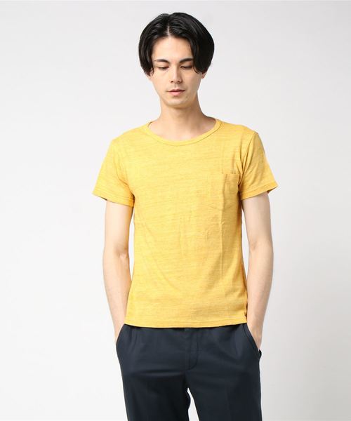 Denime(ドゥニーム)の「HEATHER COLOR C/N POCKET TEE(Tシャツ/カットソー・メンズ・イエロー/ブルー/レッド・SMALL/LARGE/MEDIUM)」の1枚目の写真