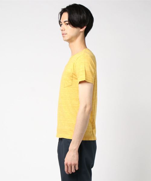 Denime(ドゥニーム)の「HEATHER COLOR C/N POCKET TEE(Tシャツ/カットソー・メンズ・イエロー/ブルー/レッド・SMALL/LARGE/MEDIUM)」の4枚目の写真