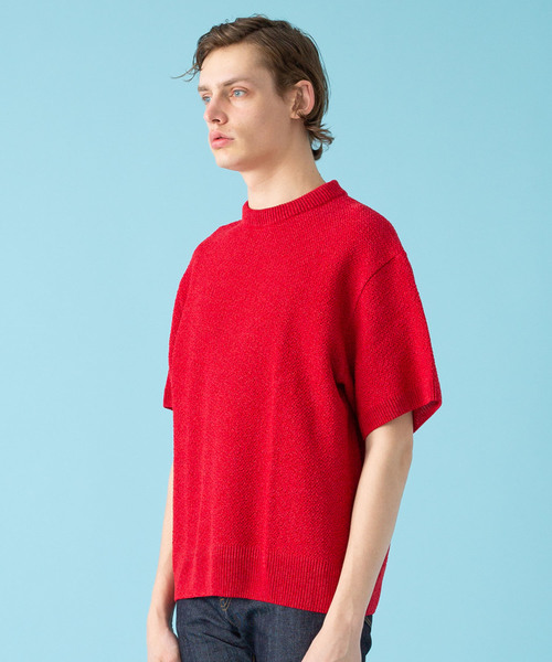 WRAPINKNOT（ラッピンノット）の「【WRAPINKNOT】STUDIOUS限定別注SSサマーニット（ニット/セーター・メンズ・ブラック/ネイビー/レッド・2/3）」の14枚目の写真