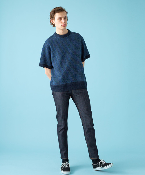 WRAPINKNOT（ラッピンノット）の「【WRAPINKNOT】STUDIOUS限定別注SSサマーニット（ニット/セーター・メンズ・ブラック/ネイビー/レッド・2/3）」の10枚目の写真