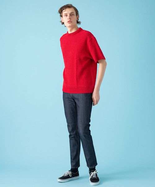 WRAPINKNOT（ラッピンノット）の「【WRAPINKNOT】STUDIOUS限定別注SSサマーニット（ニット/セーター・メンズ・ブラック/ネイビー/レッド・2/3）」の8枚目の写真