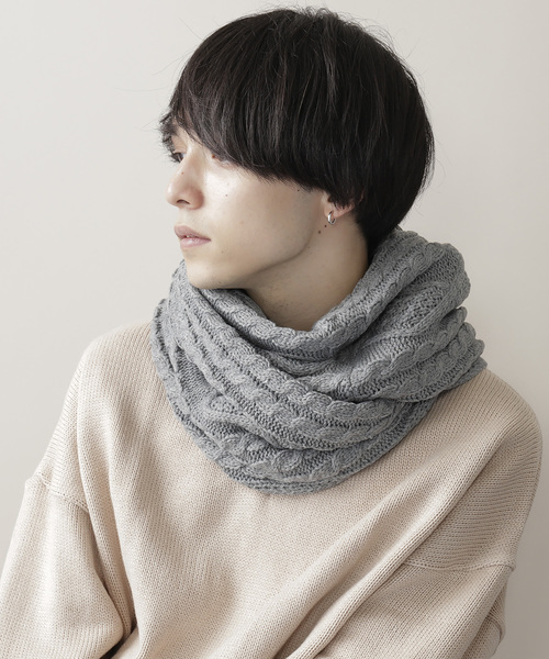 MONO-MART（モノマート）の「ローゲージケーブルニットスヌード/MONO