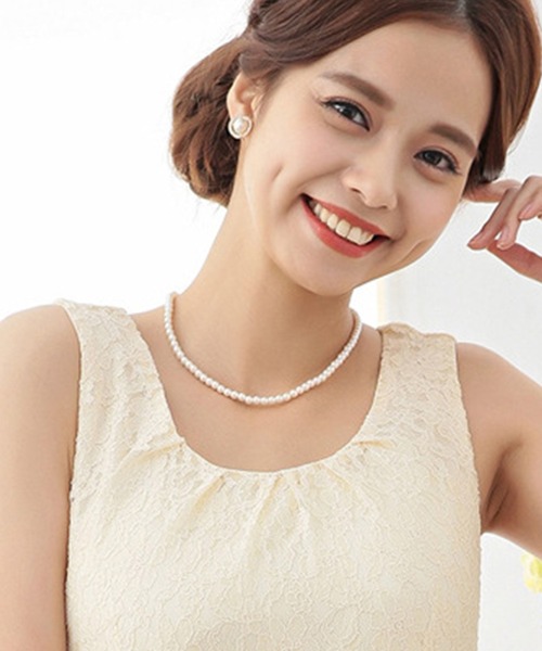 DRESS STAR（ドレス スター）の「フェイクパールネックレス（ネックレス・レディース・ホワイト・フリー）」の3枚目の写真