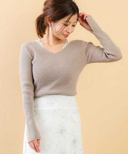 Who S Who Chico ラメリブ2wayプルオーバー Wear