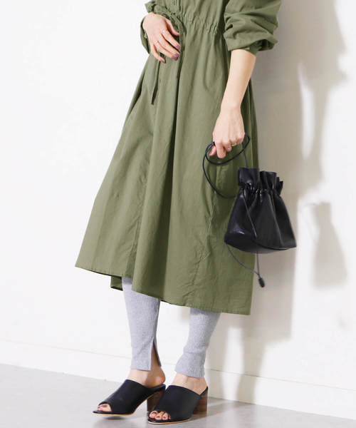 reca（レカ）の「ガウンシャツワンピース（シャツワンピース・レディース・ベージュ/ネイビー/アイボリー/カーキ/イエロー系その他・M）」の14枚目の写真