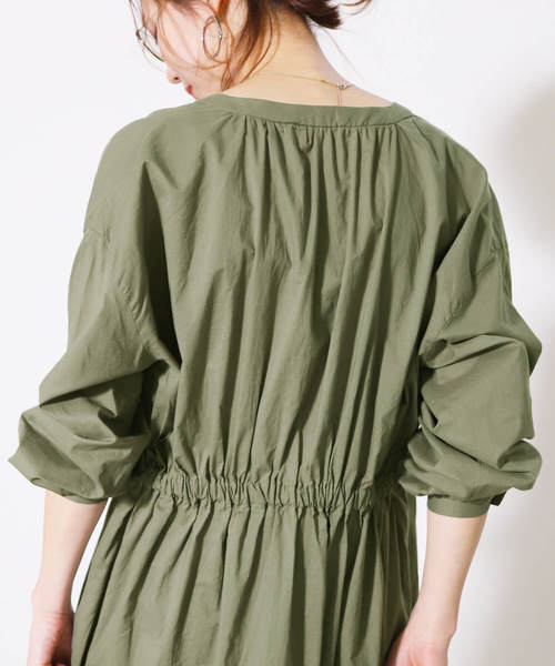 reca（レカ）の「ガウンシャツワンピース（シャツワンピース・レディース・ベージュ/ネイビー/アイボリー/カーキ/イエロー系その他・M）」の16枚目の写真