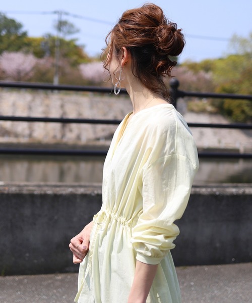 reca（レカ）の「ガウンシャツワンピース（シャツワンピース・レディース・ベージュ/ネイビー/アイボリー/カーキ/イエロー系その他・M）」の8枚目の写真