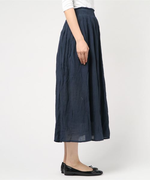 clear(クリア)の「スラブギャザーロングスカート(スカート・レディース・ベージュ/パープル/ネイビー/ピンク/グリーン/ブラック/オリーブ/ワインレッド・F)」の13枚目の写真