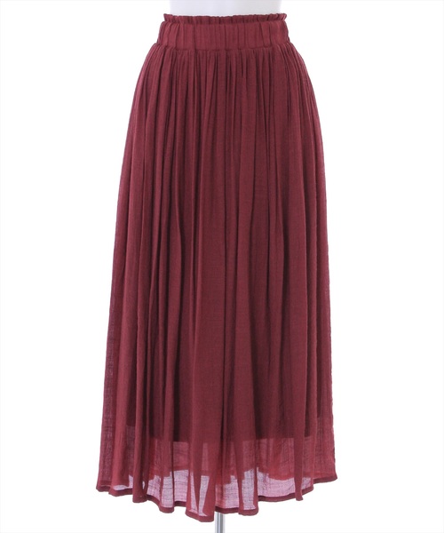 clear(クリア)の「スラブギャザーロングスカート(スカート・レディース・ベージュ/パープル/ネイビー/ピンク/グリーン/ブラック/オリーブ/ワインレッド・F)」の11枚目の写真