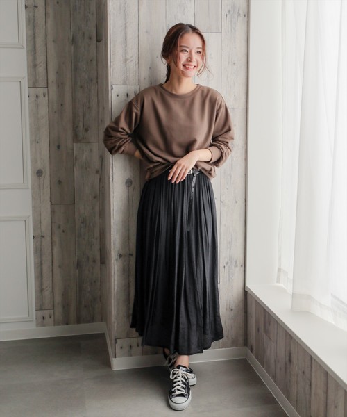 clear(クリア)の「スラブギャザーロングスカート(スカート・レディース・ベージュ/パープル/ネイビー/ピンク/グリーン/ブラック/オリーブ/ワインレッド・F)」の20枚目の写真