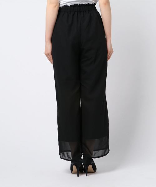 WEGO（ウィゴー）の「WEGO/シアーパターンワイドパンツ（スラックス・レディース・ドット/ダークオレンジ/ブラック・FREE）」の5枚目の写真