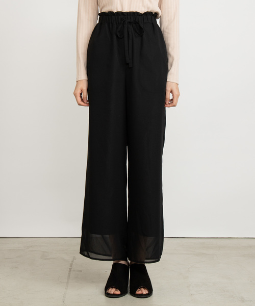 WEGO（ウィゴー）の「WEGO/シアーパターンワイドパンツ（スラックス・レディース・ドット/ダークオレンジ/ブラック・FREE）」の18枚目の写真