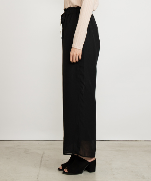 WEGO（ウィゴー）の「WEGO/シアーパターンワイドパンツ（スラックス・レディース・ドット/ダークオレンジ/ブラック・FREE）」の20枚目の写真