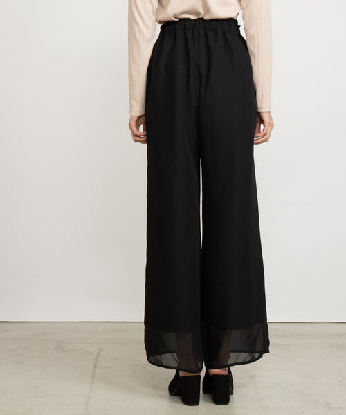 WEGO（ウィゴー）の「WEGO/シアーパターンワイドパンツ（スラックス・レディース・ドット/ダークオレンジ/ブラック・FREE）」の8枚目の写真