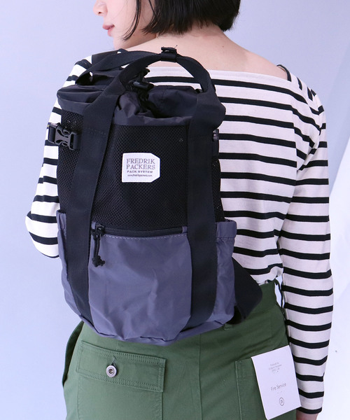 FREDRIK PACKERS(フレドリックパッカーズ)の「【 FREDRIK PACKERS / フレドリックパッカーズ 】 # -salle de bal限定ワッペン- 2way COLUMN トートバッグ/バックパック/リュック(バックパック/リュック・レディース・チャコールグレー/ブラック・FREE)」の12枚目の写真