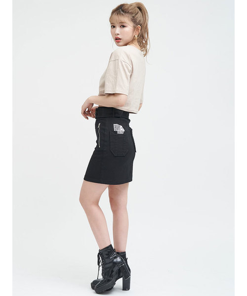 Darich（ダーリッチ）の「バックグラフィックSK（スカート・レディース・カーキ/ブラック・S/M）」の13枚目の写真