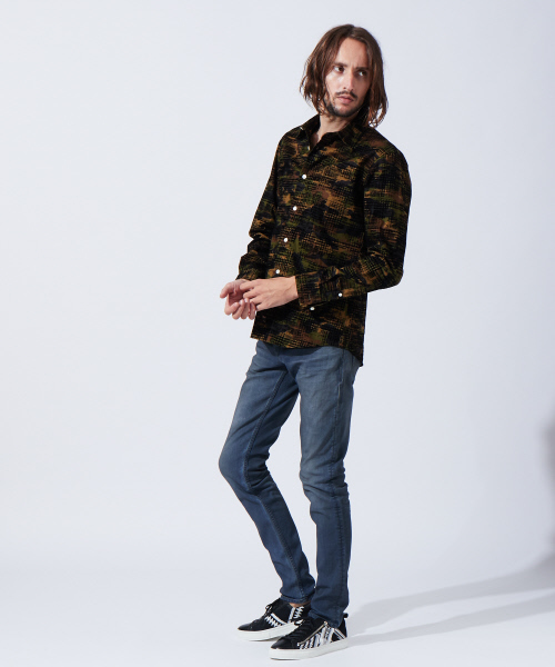 5351 POUR LES HOMMES(ゴーサンゴーイチプールオム)の「フロッキーチェックシャツ(シャツ/ブラウス・メンズ・カーキ/ブラック系その他・44/46/48/50)」の15枚目の写真