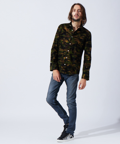 5351 POUR LES HOMMES(ゴーサンゴーイチプールオム)の「フロッキーチェックシャツ(シャツ/ブラウス・メンズ・カーキ/ブラック系その他・44/46/48/50)」の14枚目の写真