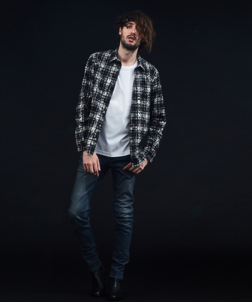 5351 POUR LES HOMMES(ゴーサンゴーイチプールオム)の「フロッキーチェックシャツ(シャツ/ブラウス・メンズ・カーキ/ブラック系その他・44/46/48/50)」の6枚目の写真