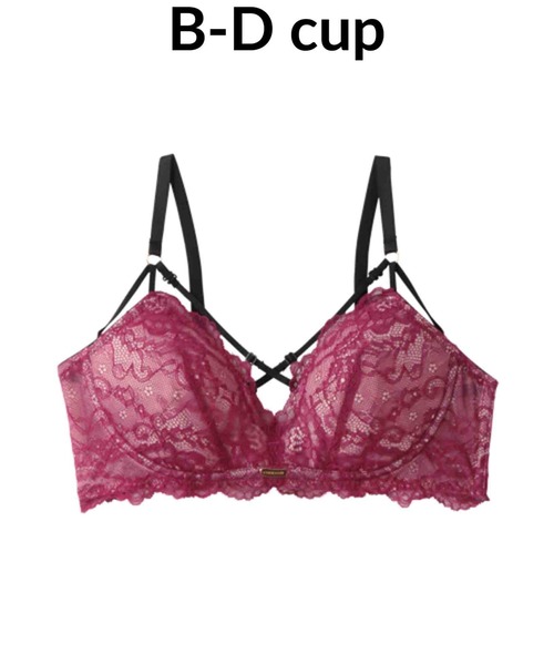 Ravijour（ラヴィジュール）の「ファインレースパワーメイク ブラ(B～Dカップ)（ブラジャー・レディース・ブラック/アイボリー/レッド/マルチ/ピンク/ブルー/パープル/ボルドー/その他5/ベビーピンク・B65/B70/B75/C65/C70/C75/D65/D70/D75）」の6枚目の写真