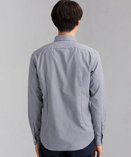 green label relaxing（グリーンレーベルリラクシング）の「NM C/C ストレッチ ギンガム ボタンダウンシャツ＜機能性 / 抗菌・ストレッチ＞＃（シャツ/ブラウス・メンズ・ダークブラウン/ネイビー・X-SMALL/SMALL/MEDIUM/LARGE/X-LARGE）」の9枚目の写真