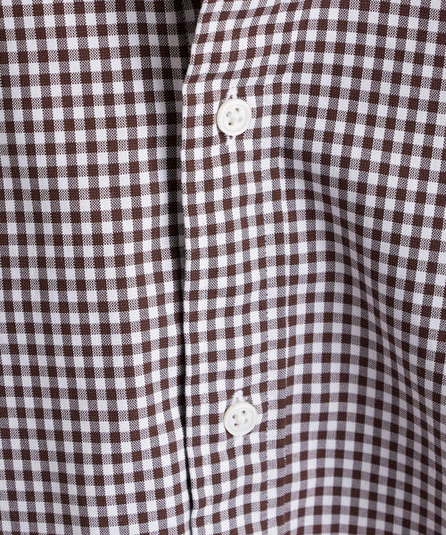 green label relaxing（グリーンレーベルリラクシング）の「NM C/C ストレッチ ギンガム ボタンダウンシャツ＜機能性 / 抗菌・ストレッチ＞＃（シャツ/ブラウス・メンズ・ダークブラウン/ネイビー・X-SMALL/SMALL/MEDIUM/LARGE/X-LARGE）」の14枚目の写真
