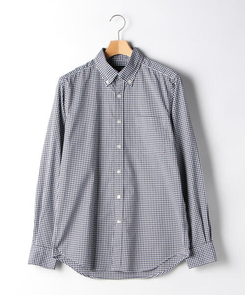 green label relaxing（グリーンレーベルリラクシング）の「NM C/C ストレッチ ギンガム ボタンダウンシャツ＜機能性 / 抗菌・ストレッチ＞＃（シャツ/ブラウス・メンズ・ダークブラウン/ネイビー・X-SMALL/SMALL/MEDIUM/LARGE/X-LARGE）」の11枚目の写真
