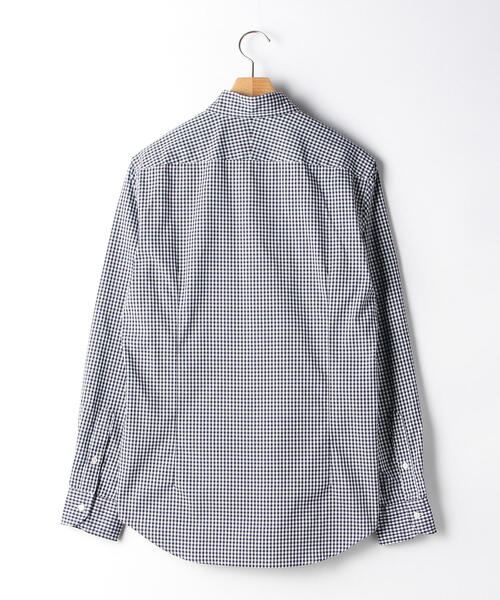green label relaxing（グリーンレーベルリラクシング）の「NM C/C ストレッチ ギンガム ボタンダウンシャツ＜機能性 / 抗菌・ストレッチ＞＃（シャツ/ブラウス・メンズ・ダークブラウン/ネイビー・X-SMALL/SMALL/MEDIUM/LARGE/X-LARGE）」の16枚目の写真