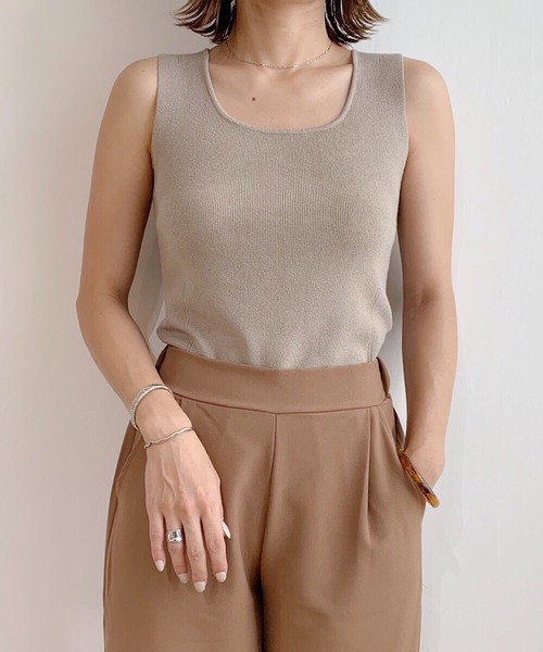 CLEA（クレア）の「デイリー スクエアネック ニットタンク（タンク