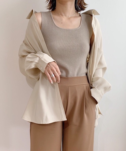 CLEA（クレア）の「デイリー スクエアネック ニットタンク（タンク