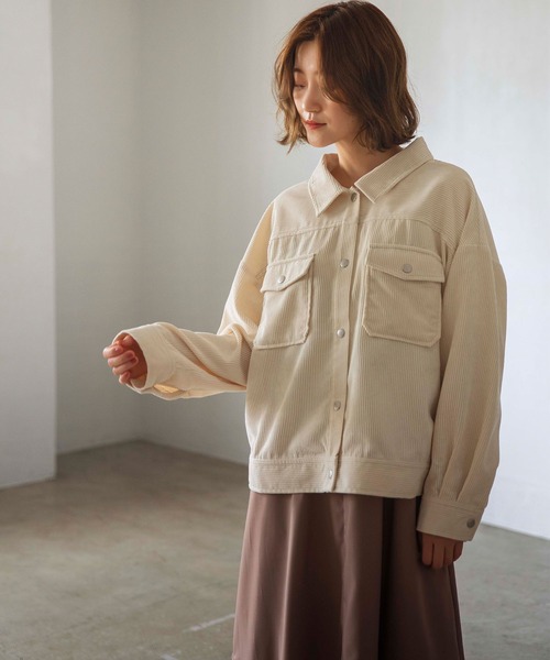 GeeRA(ジーラ)の「Gジャン風コーデュロイジャケット(その他アウター・レディース・ベージュ/ピンク/ブルー・MEDIUM/LARGE/X-LARGE)」の15枚目の写真