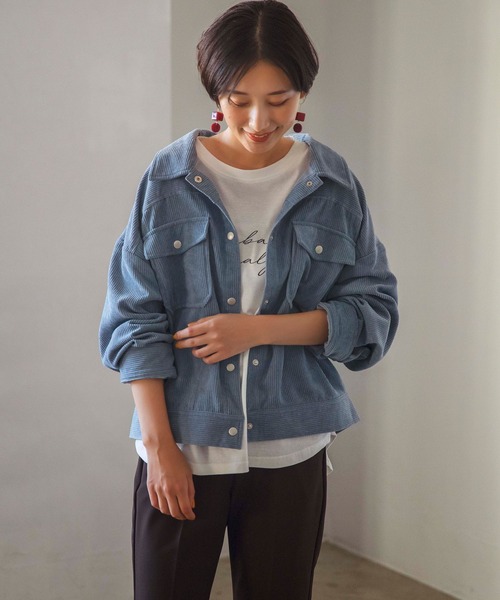 GeeRA(ジーラ)の「Gジャン風コーデュロイジャケット(その他アウター・レディース・ベージュ/ピンク/ブルー・MEDIUM/LARGE/X-LARGE)」の14枚目の写真