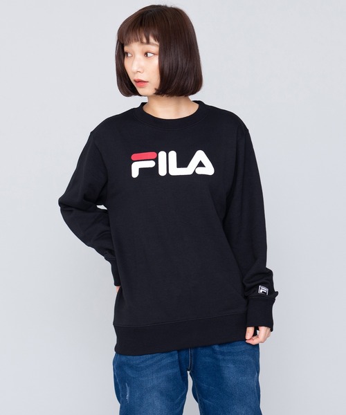 FILA(フィラ)の「【FILA/フィラ】デカロゴプリント トレーナー/スウェット/裏毛(スウェット・レディース・ホワイト/ブラック/ネイビー/杢グレー・LL/M/L)」の2枚目の写真