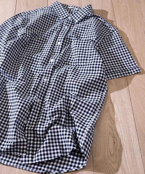 Candy Fantasy(キャンディーファンタジー)の「【a】ライトオックス ボタンダウン半袖シャツ(シャツ/ブラウス・メンズ・ホワイト/ネイビー/グレー/カーキ/サックスブルー/ピンク/ホワイト系その他2/ブラック系その他2/ブルー系その他3/ブルー系その他2/ベージュ/ブラック/マルチ/イエロー/サックスブルー系/ライトグリーン・MEDIUM/LARGE/X-LARGE)」の4枚目の写真