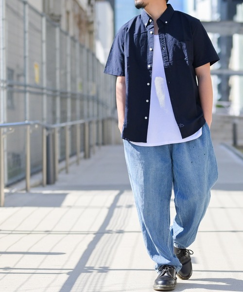 Candy Fantasy(キャンディーファンタジー)の「【a】ライトオックス ボタンダウン半袖シャツ(シャツ/ブラウス・メンズ・ホワイト/ネイビー/グレー/カーキ/サックスブルー/ピンク/ホワイト系その他2/ブラック系その他2/ブルー系その他3/ブルー系その他2/ベージュ/ブラック/マルチ/イエロー/サックスブルー系/ライトグリーン・MEDIUM/LARGE/X-LARGE)」の19枚目の写真