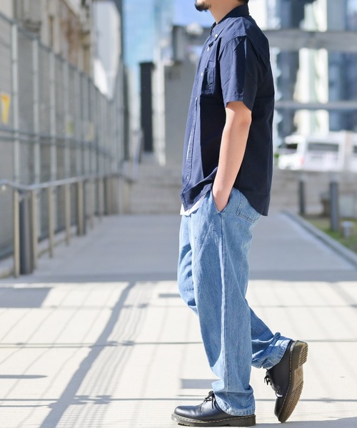 Candy Fantasy(キャンディーファンタジー)の「【a】ライトオックス ボタンダウン半袖シャツ(シャツ/ブラウス・メンズ・ホワイト/ネイビー/グレー/カーキ/サックスブルー/ピンク/ホワイト系その他2/ブラック系その他2/ブルー系その他3/ブルー系その他2/ベージュ/ブラック/マルチ/イエロー/サックスブルー系/ライトグリーン・MEDIUM/LARGE/X-LARGE)」の18枚目の写真