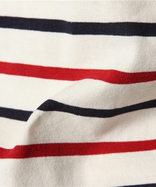WEGO（ウィゴー）の「WEGO/パネルボーダー7分袖Tシャツ（Tシャツ/カットソー・メンズ・ホワイト/杢グレー/ネイビー/トリコロール・MEDIUM/LARGE）」の11枚目の写真