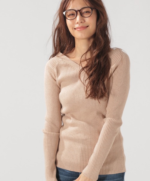 BAYFLOW（ベイフロー）の「シルクMIXリブカーディガン（カーディガン/ボレロ・レディース・グレー/チャコールグレー/ベージュ/イエロー・SMALL/MEDIUM）」の3枚目の写真