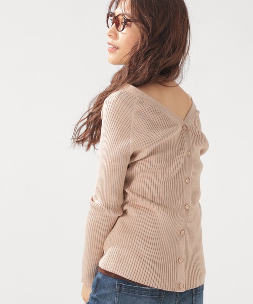 BAYFLOW（ベイフロー）の「シルクMIXリブカーディガン（カーディガン/ボレロ・レディース・グレー/チャコールグレー/ベージュ/イエロー・SMALL/MEDIUM）」の10枚目の写真