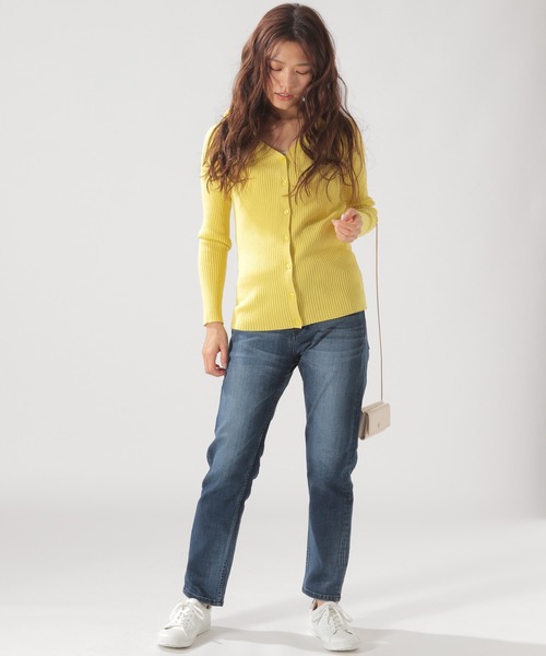 BAYFLOW（ベイフロー）の「シルクMIXリブカーディガン（カーディガン/ボレロ・レディース・グレー/チャコールグレー/ベージュ/イエロー・SMALL/MEDIUM）」の8枚目の写真