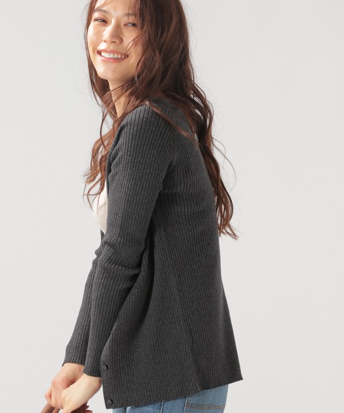 BAYFLOW（ベイフロー）の「シルクMIXリブカーディガン（カーディガン/ボレロ・レディース・グレー/チャコールグレー/ベージュ/イエロー・SMALL/MEDIUM）」の9枚目の写真