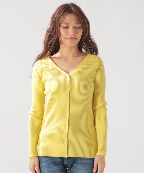 BAYFLOW（ベイフロー）の「シルクMIXリブカーディガン（カーディガン/ボレロ・レディース・グレー/チャコールグレー/ベージュ/イエロー・SMALL/MEDIUM）」の11枚目の写真