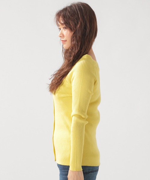 BAYFLOW（ベイフロー）の「シルクMIXリブカーディガン（カーディガン/ボレロ・レディース・グレー/チャコールグレー/ベージュ/イエロー・SMALL/MEDIUM）」の12枚目の写真