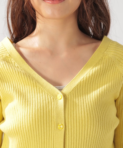 BAYFLOW（ベイフロー）の「シルクMIXリブカーディガン（カーディガン/ボレロ・レディース・グレー/チャコールグレー/ベージュ/イエロー・SMALL/MEDIUM）」の14枚目の写真