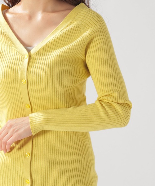 BAYFLOW（ベイフロー）の「シルクMIXリブカーディガン（カーディガン/ボレロ・レディース・グレー/チャコールグレー/ベージュ/イエロー・SMALL/MEDIUM）」の16枚目の写真