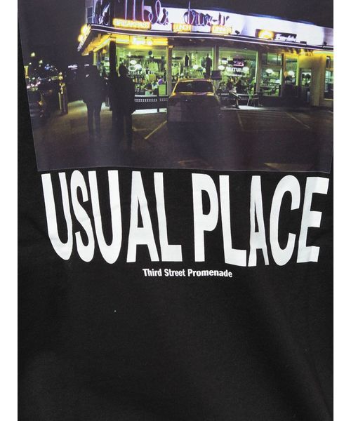 GYDA（ジェイダ）の「USUAL PLACE PHOTO スリットTシャツ（Tシャツ/カットソー・レディース・ベージュ/ブラック/オフホワイト・FREE）」の13枚目の写真