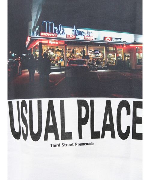 GYDA（ジェイダ）の「USUAL PLACE PHOTO スリットTシャツ（Tシャツ/カットソー・レディース・ベージュ/ブラック/オフホワイト・FREE）」の21枚目の写真