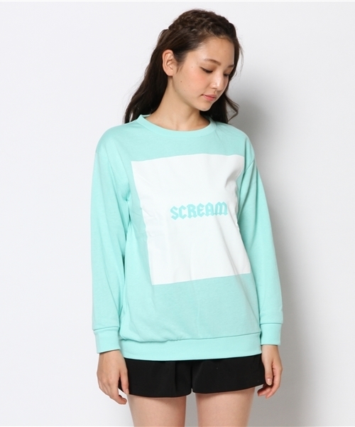 WEGO(ウィゴー)の「WEGO/ボックスロゴBIGスウェット(スウェット・レディース・オフホワイト/ブラック/グリーン系その他/ライトパープル・FREE)」の7枚目の写真