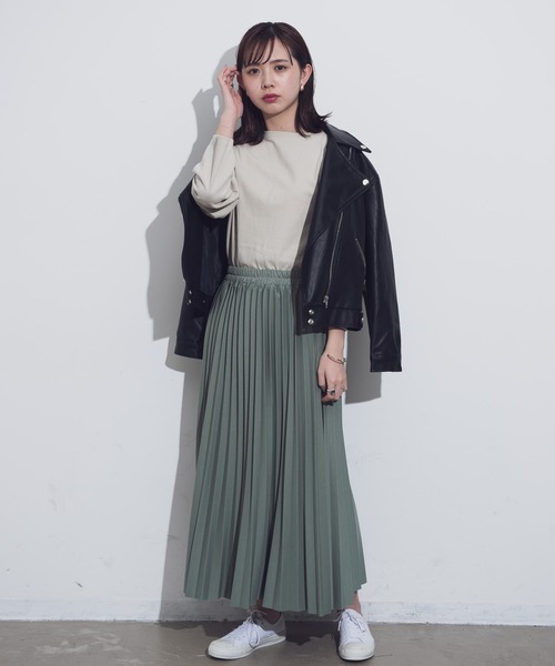 Aunt Marie's（アントマリーズ）の「AUNT MARIE'S ストレッチプリーツロングスカート（スカート・レディース・ブラック/ベージュ/ブルー/グリーン/モカ・FREE）」の10枚目の写真